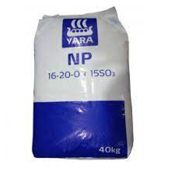 Λίπασμα Κοκκώδες  Φωσφορική  Αμμωνία  NP  YARA 16-20-0   40 Kgr